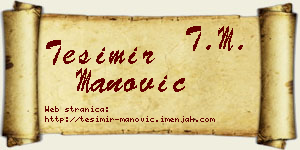 Tešimir Manović vizit kartica